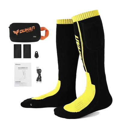 Electric Heated Socks with Remote – Rechargeable Thermal Warmers for Skiing, Snowboarding & Hiking