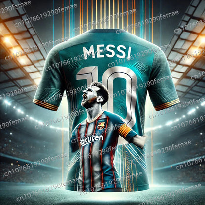 Classic Messi Size 10 Football Jersey – Breathable, Sweat-Wicking T-Shirt for Men, Training & Daily Matches