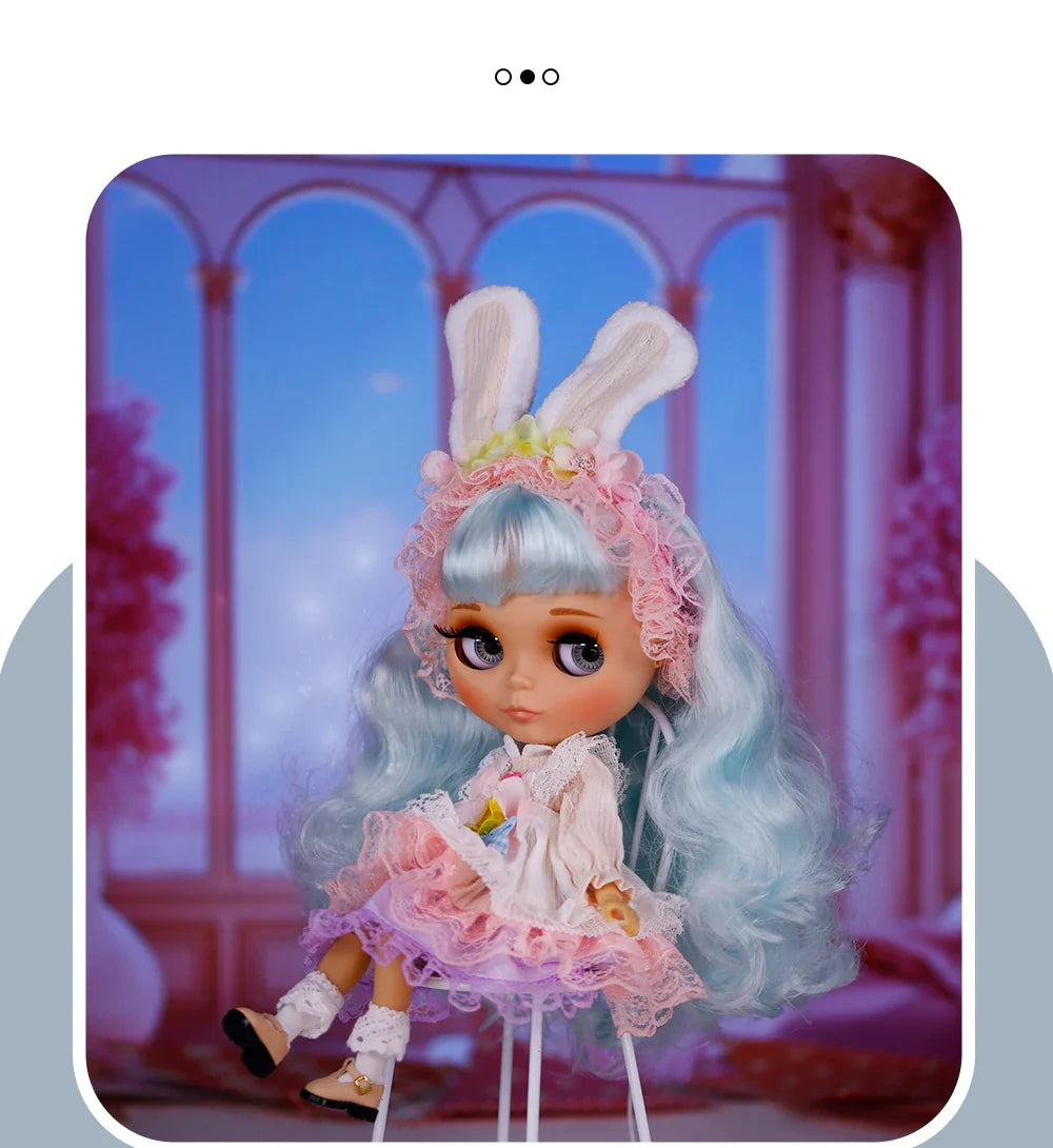 ICY DBS Blythe Doll – Tan Skin Matte Face with Eyebrows, 1/6 BJD Joint Body, Anime Christmas Gift