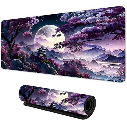 Sakura Scenery Large Anti-Slip Rubber Gaming Mouse Pad – Durable Thick Seam Edge Desk Mat for Office & Gaming