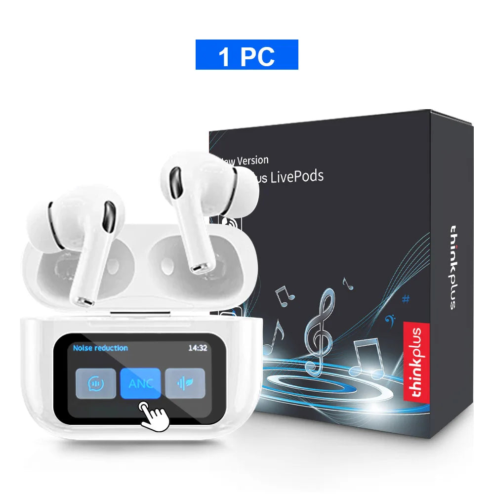 Thinkplus Wireless Bluetooth Earphones - ANC Noise Reduction, HD Mic Call & Gamer Earbuds with LED Touch Screen Control