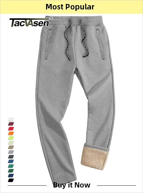 TACVASEN Men’s Winter Fleece Sweatshirt – Thicken Sherpa-Lined Crewneck Pullover, Warm Heavy Winter Top, No Hood