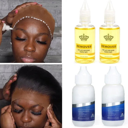 Plussign Lace Wig Glue with Remover – Super Strong Lace Adhesive & Hair Installation Kit for Wigs, Toupees, & Closures