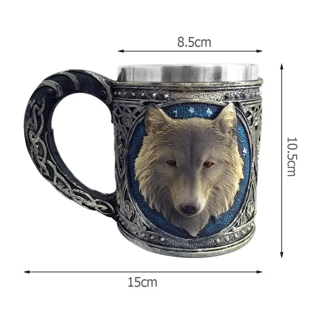 Viking-Style Wooden Beer Mug – Insulated Metal Barrel Cup for Drinks (1PCS)