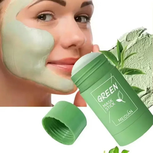 Green Tea & Eggplant Mud Face Mask – Deep Cleansing, Oil Control, Antioxidant, Pore Shrinking, Blackhead Removal, Refreshing Skin Treatment