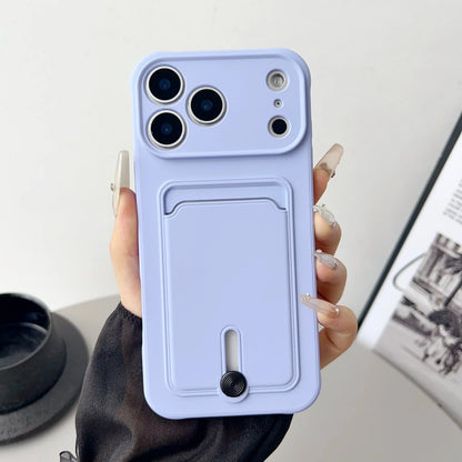 Push Card Wallet Phone Case with Card Slot Holder, Soft TPU Credit Card Cover for iPhone 17, 16, 15, 14, 13, 12, 11 Pro Max, Air, Plus & Mini