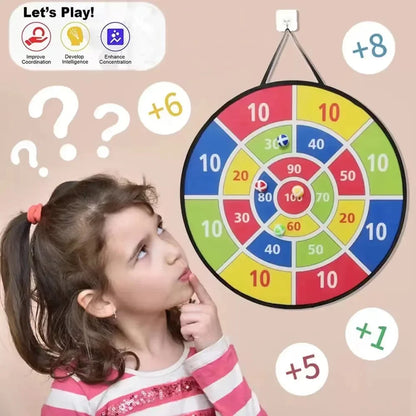 Kids Sticky Ball Dart Board Game - 74cm Interactive Educational Math Toy for Indoor & Outdoor Play
