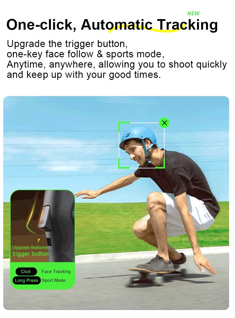 AOCHUAN Smart V8 3-Axis Handheld Gimbal – Phone Stabilizer with Extension Rod, Tripod & Face Tracking for iPhone, Android, TikTok & Vlog