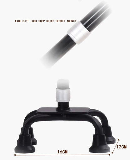 Non-Slip Retractable Walking Cane for Elderly – Aluminum Alloy Multifunctional Stick with LED Light for Seniors