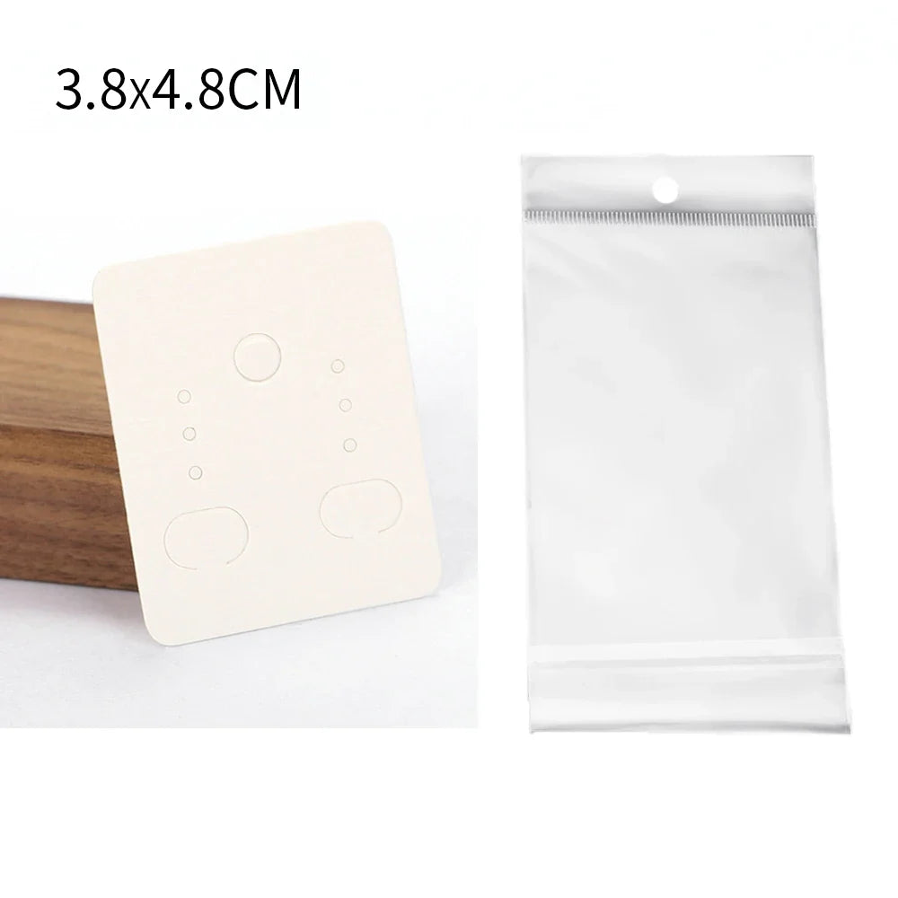 50 Sets Earring & Necklace Display Cards with Self-Seal Kraft Paper Bags – DIY Jewelry Packaging