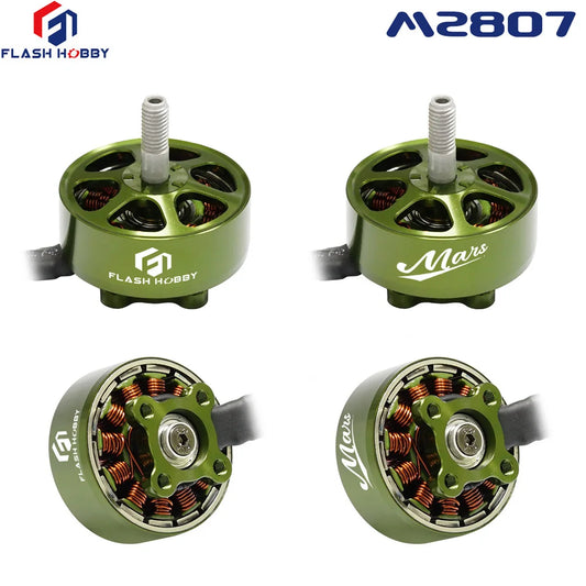FLASHHOBBY Mars M2807 Brushless Motor — 1300KV 3-6S LiPo for 7-Inch FPV Freestyle Long-Range Drones, DIY Parts