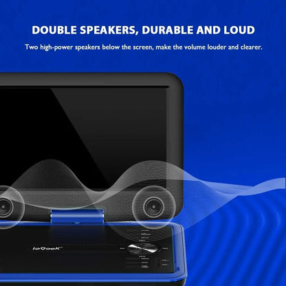 ieGeek 11.5" Portable DVD Player – SD Card/USB Port, 5-Hour Rechargeable Battery, 9.5" Eye-Protective Screen, AV-in/Out Support