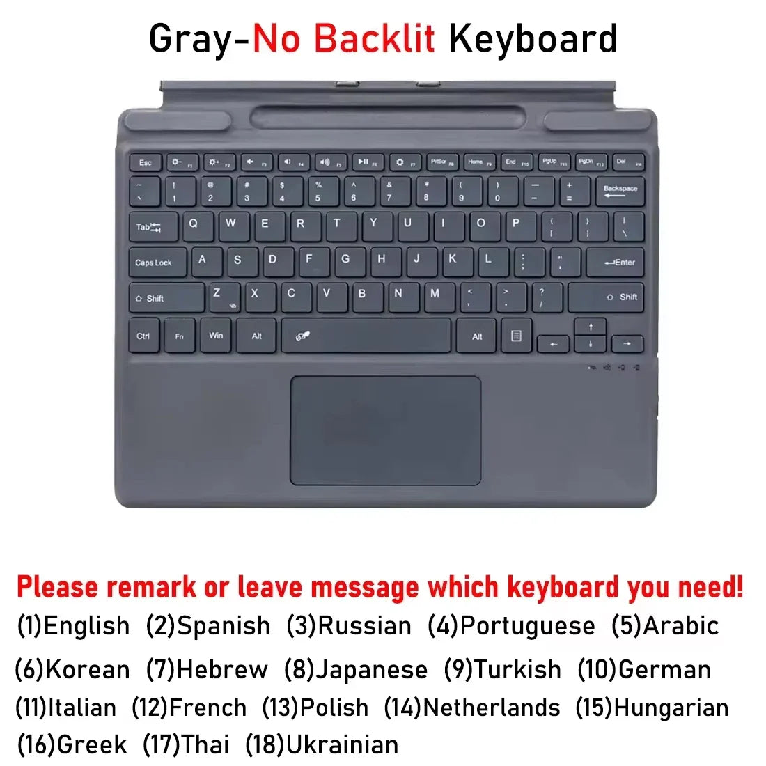 Backlit Bluetooth Keyboard with Trackpad – Wireless Teclado for Microsoft Surface Pro 3–11/X
