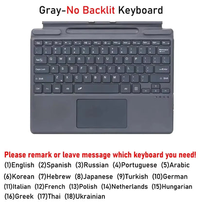 Backlit Bluetooth Keyboard with Trackpad – Wireless Teclado for Microsoft Surface Pro 3–11/X