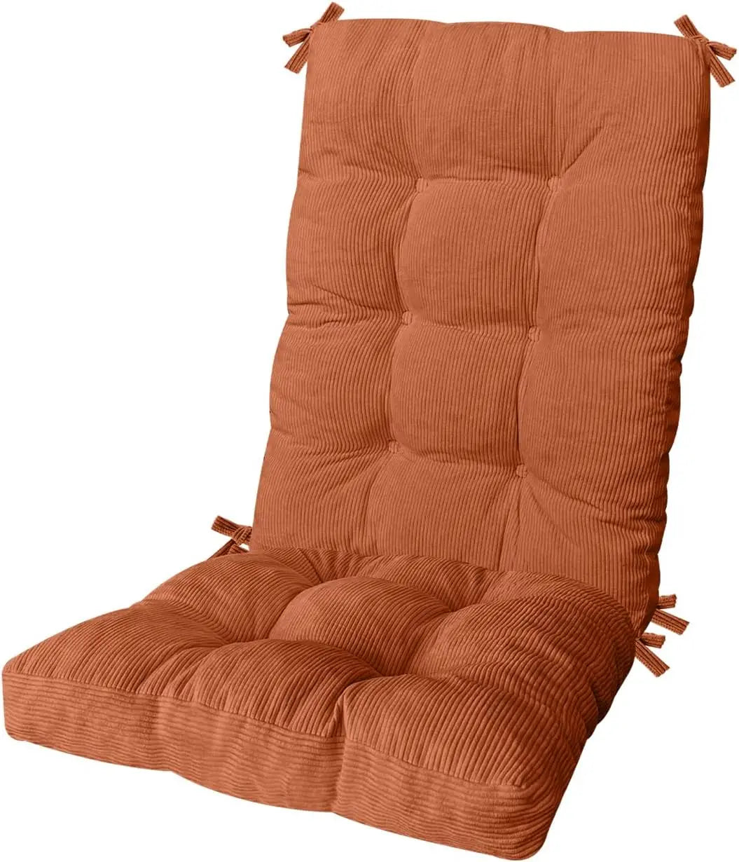 Custom Tufted Rocking Chair Cushion – Non-Slip Corduroy Seat Pad with Ties, Comfortable Indoor Rocking Chair Cushion Set