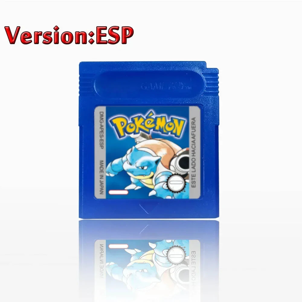 Pokemon GBC Game Cartridge - 16-Bit Video Game Card in Red, Blue, Crystal, Gold, Silver & Yellow Versions