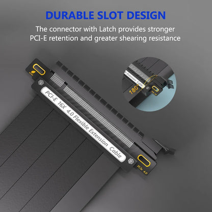 PCIe 4.0 GPU Riser Extension Cable - Shielded High Speed PCI Express 16X Graphics Card Adapter with 90/180 Degree Connector