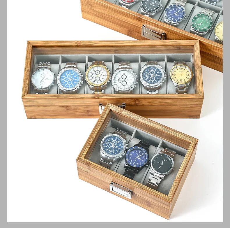 WellZone 2024 Bamboo Watch Box — Eco-Friendly Chinese Style Fashionable Watch Storage Case
