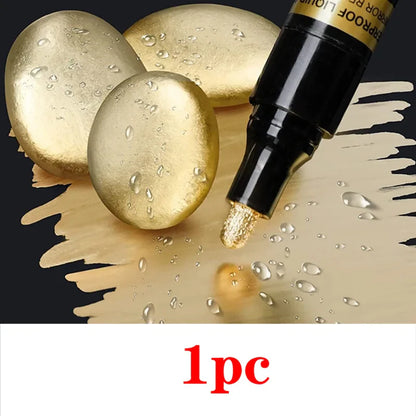 3/2/1pcs Chrome Mirror Marker Pen – 2mm DIY Reflective Paint Pen for Permanent Gold & Silver Touch-Up, Model Painting & Marking