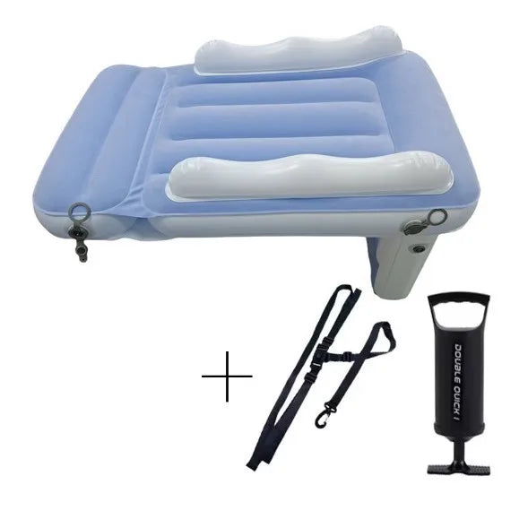 Infant & Kids Inflatable Mattress – Foldable Car Rear & Airplane Travel Flocking Air Bed