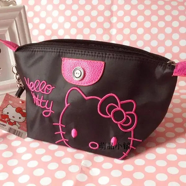Sanrio Hello Kitty Makeup Bag – 28x11cm Anime Y2K Girls Storage, Kawaii Large Capacity Waterproof PU Handbag, Perfect Gift