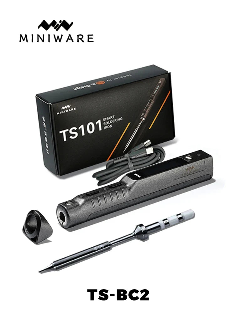 TS101 65W Mini Soldering Iron - Portable Adjustable Temperature LCD with Tip Set Upgrade