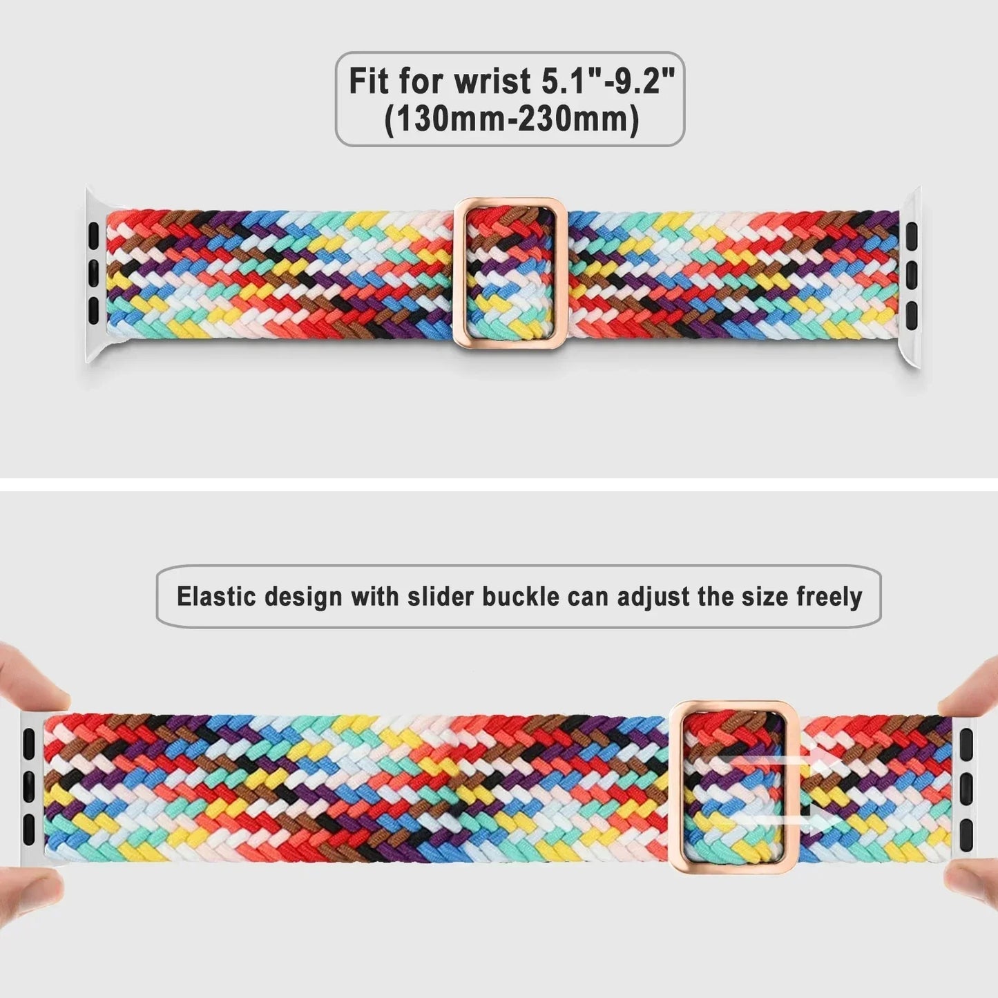Braided Solo Loop Apple Watch Ultra Band – Elastic Nylon Sport Bracelet for iWatch SE, Series 3–9 (38mm–49mm) Strap