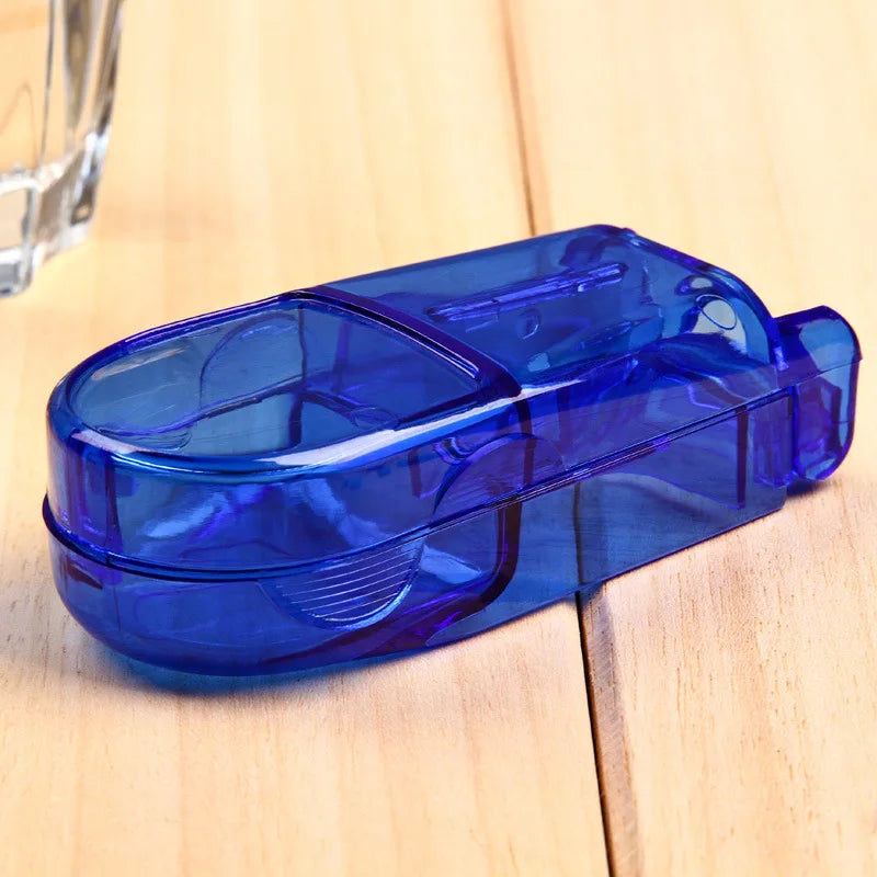 2-in-1 Pill Cutter with Invisible Storage Box – Portable Mini Tablet & Medicine Crusher, Dustproof Divider Organizer