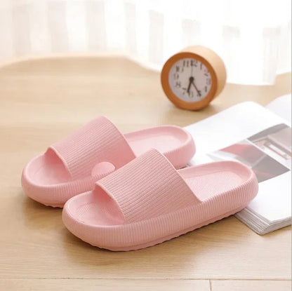 Women’s Thick EVA Pillow Slides – Soft Sole Non-Slip Indoor Home & Beach Flip Flops Summer Comfort Sandals