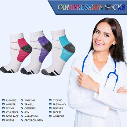 7/5 Pairs Compression Socks – Plantar Fasciitis Relief, Ankle Support & Heel Spurs Pain Protector for Men & Women