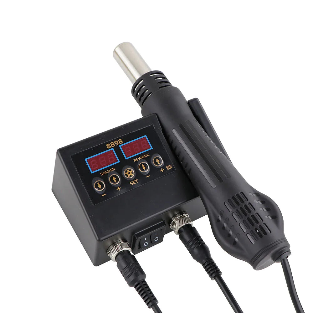 2-in-1 Soldering Station | Digital Temperature Adjustable SMD Solder Iron & Hot Air Heat Gun for PCB & IC Repair