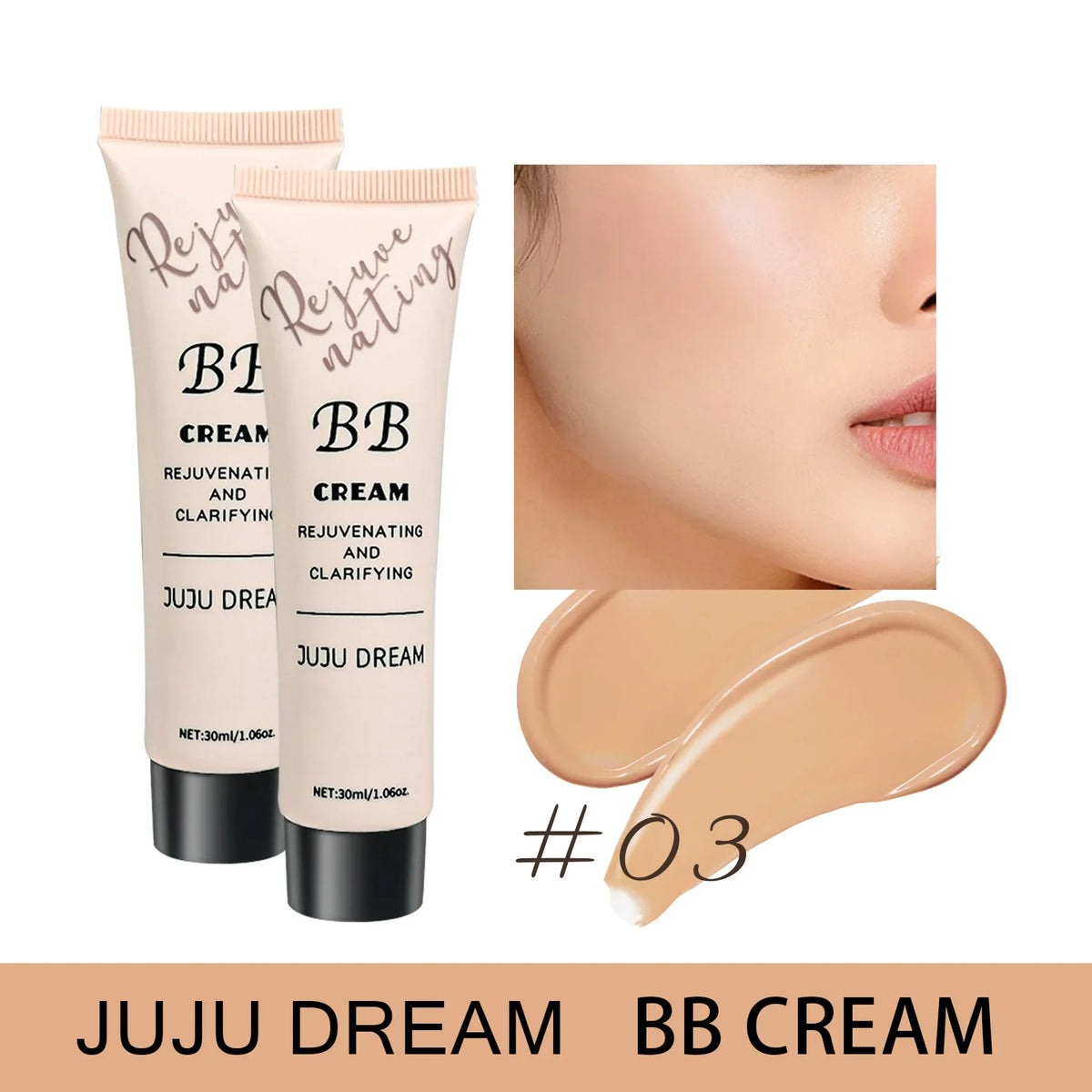 Moisturizing BB Cream Foundation – Oil Control, Long-Lasting Natural Coverage Makeup for Dry Skin with Lightweight Milk Texture