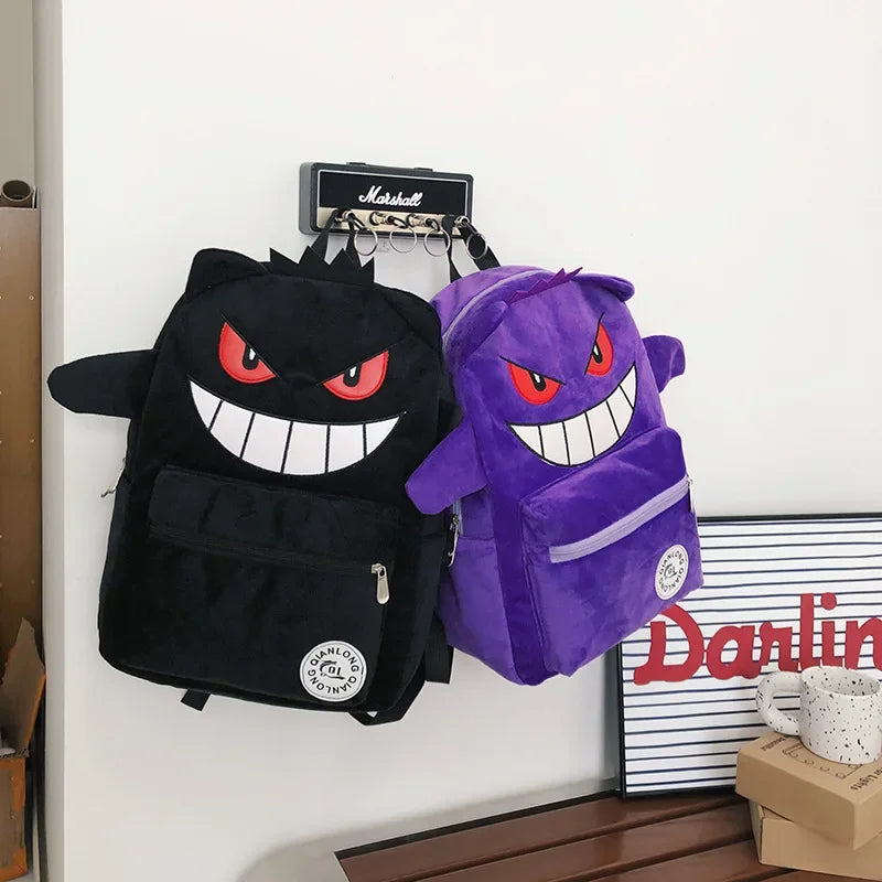 TAKARA TOMY Pokémon Gengar Backpack — Cute Cartoon School Bag for Kids, Student Gift Mochila