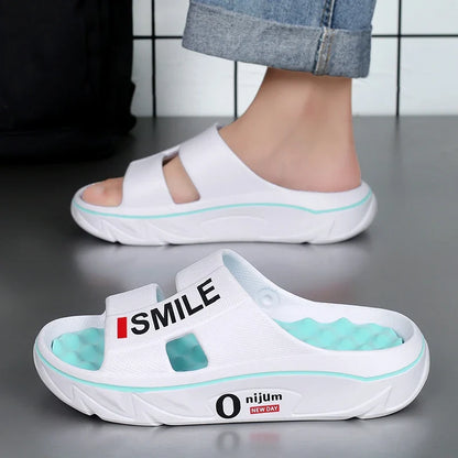 Summer Men’s Massage Slippers – Indoor Outdoor Soft Slides, Beach Sandals & Casual Flip-Flops