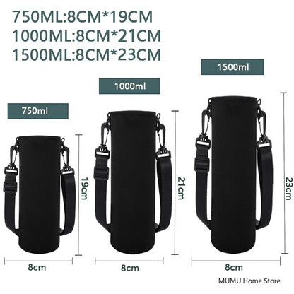 750/1000/1500ML Sports Water Bottle Insulated Neoprene Sleeve – Portable Bottle Carrying Case & Thermal Holder Bag