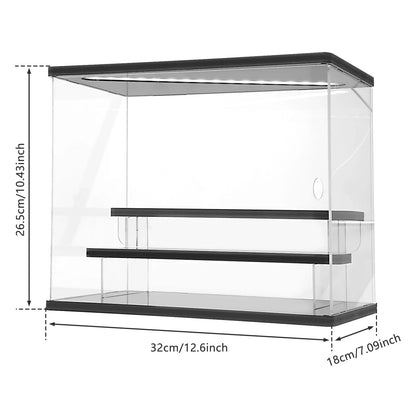 3/5 Layer Acrylic Display Case - LED Light Dustproof Organizer for Figurines Toys Blind Box Dolls Action Figures