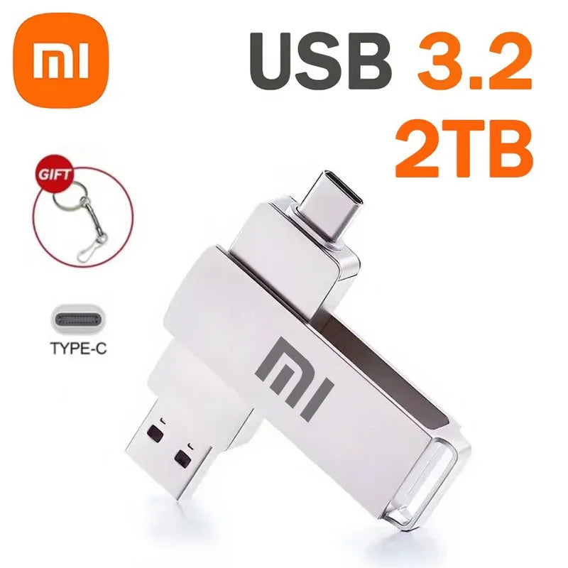 Xiaomi 16TB USB 3.2 Flash Drive — Super High-Speed Metal Mini U Disk, Type-C Pen Drive & Portable SSD Memory Disk