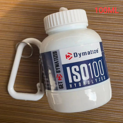 100/200ML Portable Mini Protein Powder Bottle — Keychain Health Container with Funnel for Sports & Outdoors