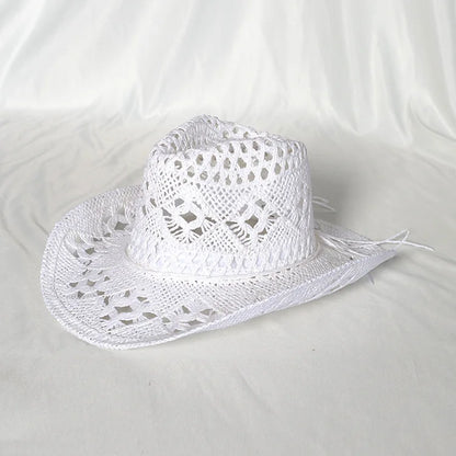 Melesh Western Women's Mint Green Cowboy Hat – Straw, Wide Brim, Plasticity Strong for Sunshine & Beach Wear