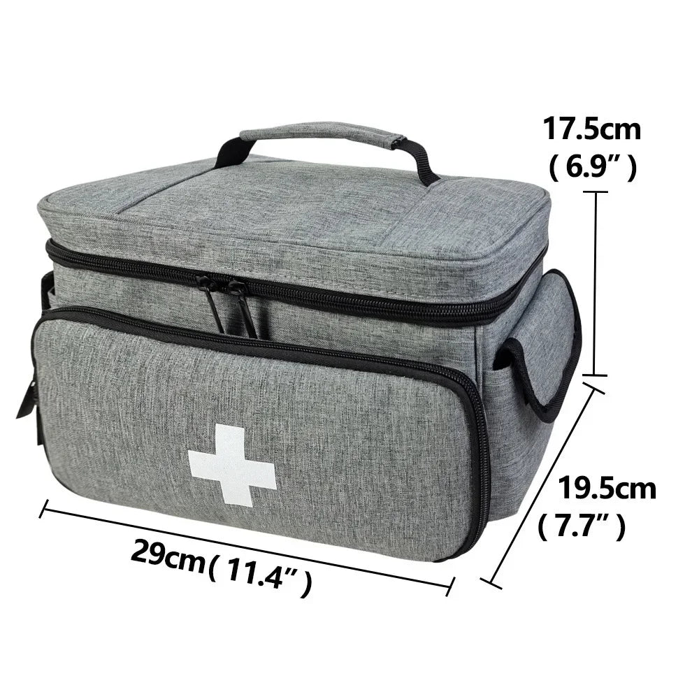 Travel First Aid Kit Bag – Multifunctional Medical Storage Organizer with Layered Medicine Boxes for Home & On-the-Go