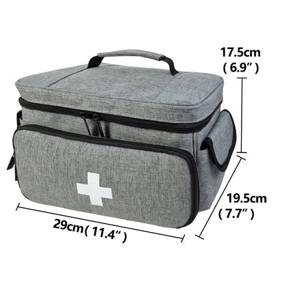 Travel First Aid Kit Bag – Multifunctional Medical Storage Organizer with Layered Medicine Boxes for Home & On-the-Go