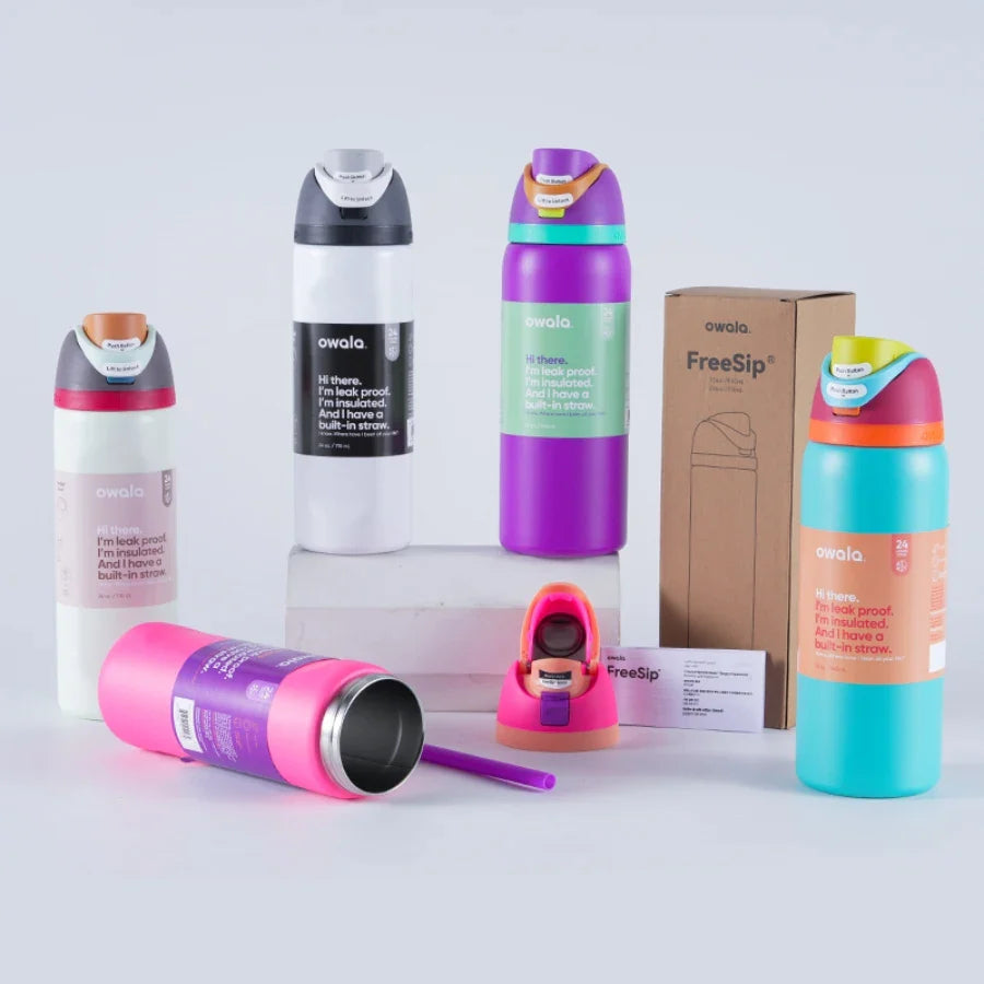 Owala Insulated Stainless Steel Water Bottle with Straw – BPA-Free Sports Bottle (24oz/32oz) for Travel