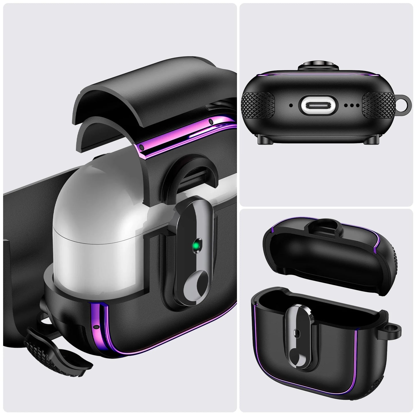 Armor Lock Earphone Case for AirPods – Shockproof TPU & PC Cover for AirPods 1, 2, 3, 4 & Pro 2, 2nd & 4th Gen