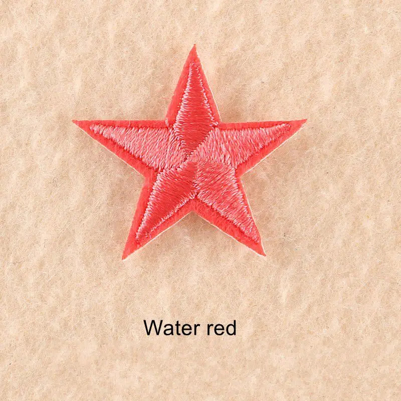 10Pcs Mini Star Embroidery Iron-On Patches – DIY Clothing Appliques Pentagram Stickers for Jackets, Jeans & Bags (Black, White, Gold)