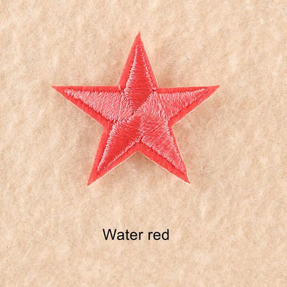 10Pcs Mini Star Embroidery Iron-On Patches – DIY Clothing Appliques Pentagram Stickers for Jackets, Jeans & Bags (Black, White, Gold)