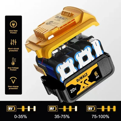 100% Original DEWALT 20V Battery – Compatible with DCB606, DCB205, DCB206, DCBGene, DCB200 MAX, 6AH & 9AH