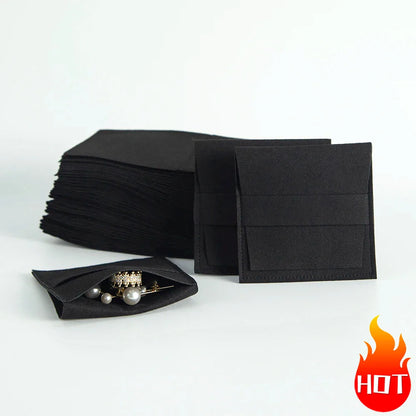 Microfiber Velvet Jewelry Pouch – 1/10/50pcs Gift Bags for Earrings, Necklaces & Wedding Packaging