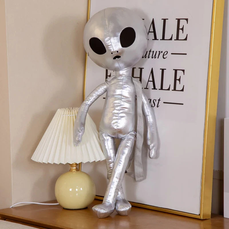 60cm Fashion Alien Plush Backpack – Soft PU ET Stuffed Doll Toy, Creative Gift for Kids & Children