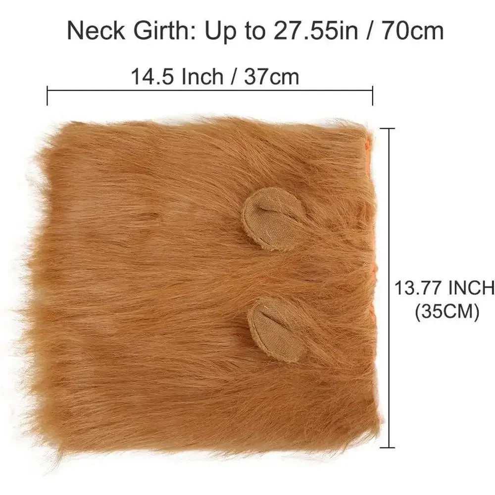 Pet Lion Mane Wig - Funny Halloween Cosplay Costume for Dogs