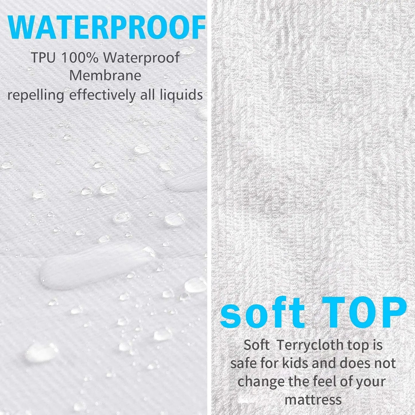 Waterproof Cotton Terry Mattress Protector - Anti-Mite Washable Flat Bed Sheet Cover for Comfortable Sleep